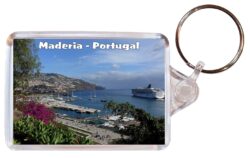 Madeira - Portugal - Double Sided Large Keyring Key Fob Chain Ring Gift Present Souvenir P2
