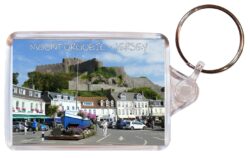 Mont Orgueil - Jersey - Double Sided Large Keyring Key Fob Chain Ring Gift Present Souvenir E1