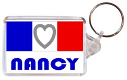 Nancy - Love France/French Town & Cities Flag - Double Sided Large Keyring Key Fob Chain Ring Gift Present Souvenir