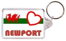 Newport - Love Wales/Welsh Town & Cities Flag - Double Sided Large Keyring Key Fob Chain Ring Gift Present Souvenir