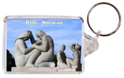 Oslo - Norway - Double Sided Large Keyring Key Fob Chain Ring Gift Present Souvenir P4