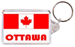 Ottawa - Love Canada/Canadian Town & Cities Flag - Double Sided Large Keyring Key Fob Chain Ring Gift Present Souvenir