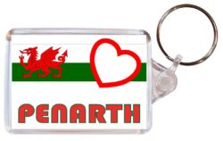 Penarth - Love Wales/Welsh Town & Cities Flag - Double Sided Large Keyring Key Fob Chain Ring Gift Present Souveni