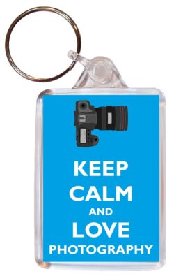 Keep Calm and Love Photography - Double Sided Large Keyring Key Fob Chain Ring Gift Present Souvenir