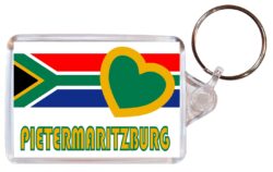 Pietermaritzburg - Love South Africa/African Town & Cities Flag - Double Sided Large Keyring Key Fob Chain Ring Gift Present Souvenir