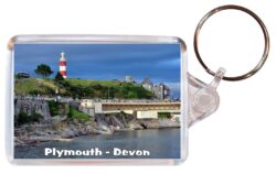 Plymouth - Devon - Double Sided Large Keyring Key Fob Chain Ring Gift Present Souvenir E3