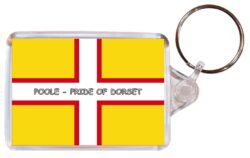 Poole - Pride of Dorset - Double Sided Large Keyring Key Fob Chain Ring Gift Present Souvenir