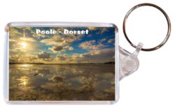 Poole - Dorset - Double Sided Large Keyring Key Fob Chain Ring Gift Present Souvenir E2