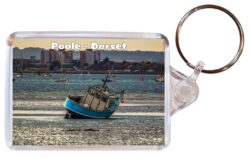 Poole - Dorset - Double Sided Large Keyring Key Fob Chain Ring Gift Present Souvenir E3