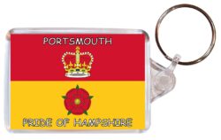 Portsmouth - Pride of Hampshire - Double Sided Large Keyring Key Fob Chain Ring Gift Present Souvenir
