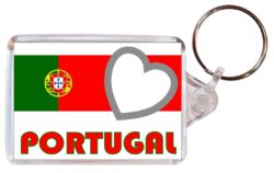 Portugal - Love Portugal/Portuguese Town & Cities Flag - Double Sided Large Keyring Key Fob Chain Ring Gift Present Souvenir