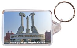 Pyongyang - North Korea - Double Sided Large Keyring Key Fob Chain Ring Gift Present Souvenir NK5