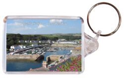 Porthleven - Cornwall - Double Sided Large Keyring Key Fob Chain Ring Gift Present Souvenir E1