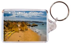 Praia da Rocha - Portimao - Portugal - Double Sided Large Keyring Key Fob Chain Ring Gift Present Souvenir P2