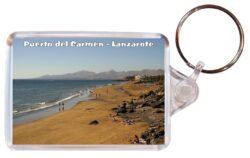 Puerto del Carman - Lanzarote - Spain - Double Sided Large Keyring Key Fob Chain Ring Gift Present Souvenir S1