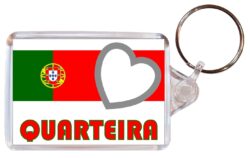 Quarteira - Love Portugal/Portuguese Town & Cities Flag - Double Sided Large Keyring Key Fob Chain Ring Gift Present Souvenir