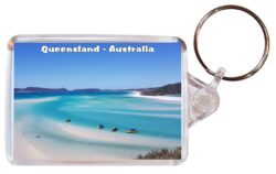 Queensland - Australia - Double Sided Large Keyring Key Fob Chain Ring Gift Present Souvenir A1