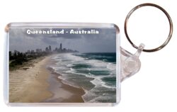 Queensland - Australia - Double Sided Large Keyring Key Fob Chain Ring Gift Present Souvenir A2