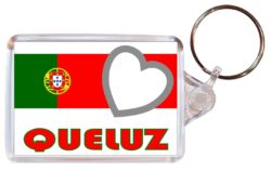 Queluz - Love Portugal/Portuguese Town & Cities Flag - Double Sided Large Keyring Key Fob Chain Ring Gift Present Souvenir
