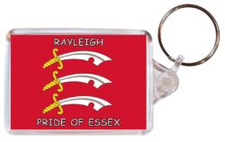 Rayleigh - Pride of Essex - Double Sided Large Keyring Key Fob Chain Ring Gift Present Souvenir
