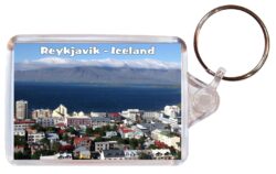 Reykjavik - Iceland - Double Sided Large Keyring Key Fob Chain Ring Gift Present Souvenir I2