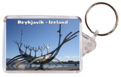 Reykjavik - Iceland - Double Sided Large Keyring Key Fob Chain Ring Gift Present Souvenir I4