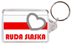 Ruda Slaska - Love Poland/Polish Town & Cities Flag - Double Sided Large Keyring Key Fob Chain Ring Gift Present Souvenir