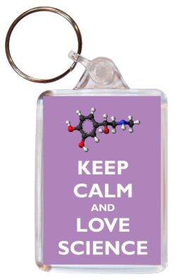 Keep Calm and Love Science - Double Sided Large Keyring Key Fob Chain Ring Gift Present Souvenir