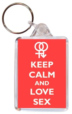Keep Calm and Love Sex - Double Sided Large Keyring Key Fob Chain Ring Gift Present Souvenir