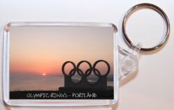 Olympic Rings - Portland - Dorset - Double Sided Large Keyring Key Fob Chain Ring Gift Present Souvenir D1