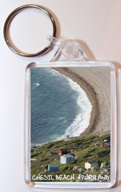Chesil Beach - Dorset - Double Sided Large Keyring Key Fob Chain Ring Gift Present Souvenir D1