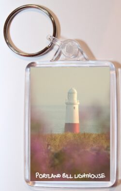 Portland Bill Lighthouse - Dorset - Double Sided Large Keyring Key Fob Chain Ring Gift Present Souvenir D1