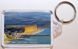 West Bay - Dorset - Double Sided Large Keyring Key Fob Chain Ring Gift Present Souvenir D2