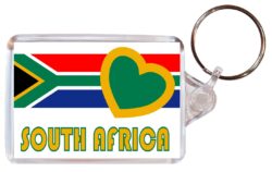 South Africa - Love South Africa/African Town & Cities Flag - Double Sided Large Keyring Key Fob Chain Ring Gift Present Souvenir