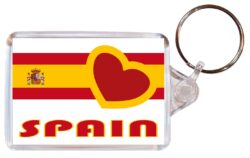 Love Spain/Spanish Towns & Cities Flag - Double Sided Large Keyring Key Fob Chain Ring Gift Present Souvenir