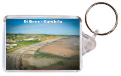 St Bees - Cumbria - Double Sided Large Keyring Key Fob Chain Ring Gift Present Souvenir E1