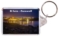St Ives - Cornwall - Double Sided Large Keyring Key Fob Chain Ring Gift Present Souvenir E2