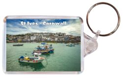 St Ives - Cornwall - Double Sided Large Keyring Key Fob Chain Ring Gift Present Souvenir E3