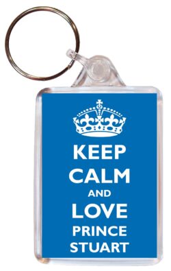 Keep Calm and Love Prince Stuart - Double Sided Large Keyring Key Fob Chain Ring Gift Present Souvenir