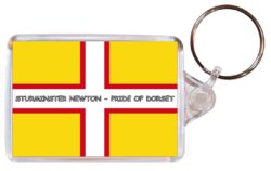 Sturminster Newton - Pride of Dorset - Double Sided Large Keyring Key Fob Chain Ring Gift Present Souvenir