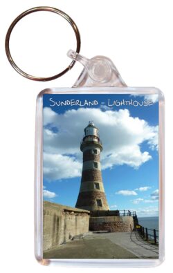 Sunderland Lighthouse - Double Sided Large Keyring Key Fob Chain Ring Gift Present Souvenir E2