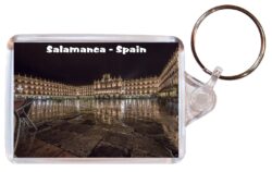 Salamanca at Night - Spain - Double Sided Large Keyring Key Fob Chain Ring Gift Present Souvenir S3