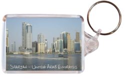 Sharajah - UAE / United Arab Emirates - Double Sided Large Keyring Key Fob Chain Ring Gift Present Souvenir A1