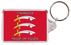 Thurrock - Pride of Essex - Double Sided Large Keyring Key Fob Chain Ring Gift Present Souvenir