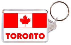 Toronto - Love Canada/Canadian Town & Cities Flag - Double Sided Large Keyring Key Fob Chain Ring Gift Present Souvenir