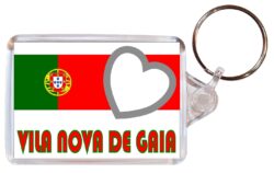 Vila Nova de Gaia - Love Portugal/Portuguese Town & Cities Flag - Double Sided Large Keyring Key Fob Chain Ring Gift Present Souvenir