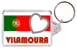 Vilamoura - Love Portugal/Portuguese Town & Cities Flag - Double Sided Large Keyring Key Fob Chain Ring Gift Present Souvenir