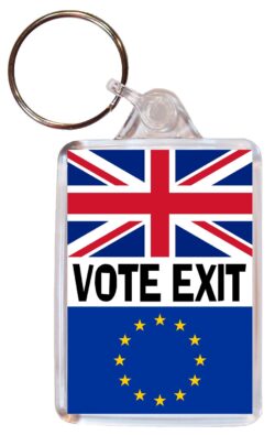 Vote Exit - Double Sided Large Keyring Key Fob Chain Ring Gift Present Brexit EU Referendum 2016 Souvenir
