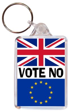 Vote No - Double Sided Large Keyring Key Fob Chain Ring Gift Present Brexit EU Referendum 2016 Souvenir