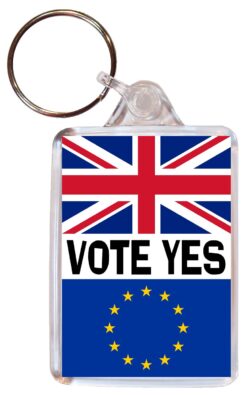 Vote Yes - Double Sided Large Keyring Key Fob Chain Ring Gift Present Brexit EU Referendum 2016 Souvenir